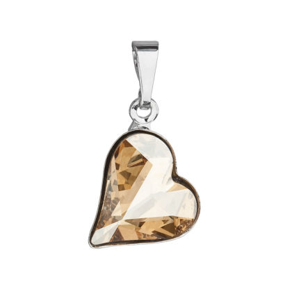 Přívěsek bižuterie se Swarovski krystaly zlaté srdce 54033.5