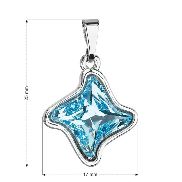 Přívěsek bižuterie se Swarovski krystaly modrá hvězdička 54034.3 aqua