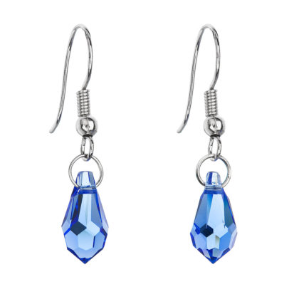 Náušnice bižuterie se Swarovski krystaly modrá slza 56005.3 sapphire