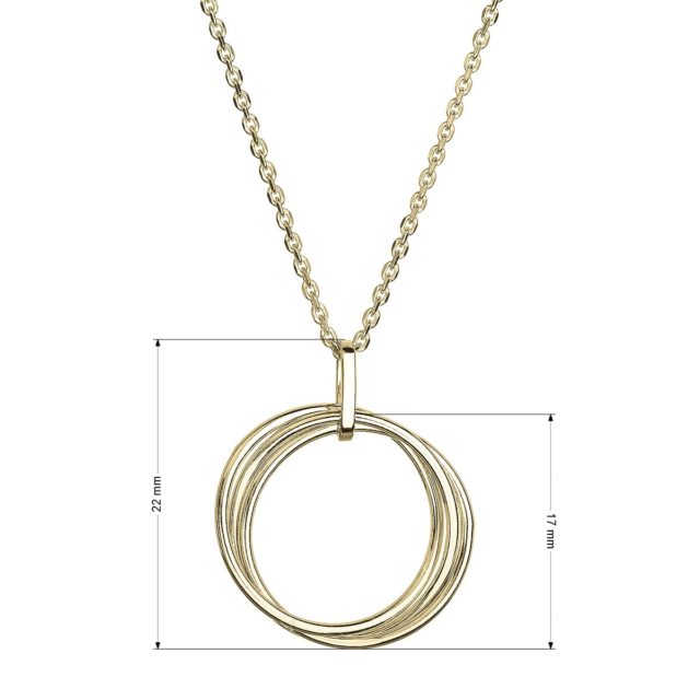 Pozlacený náhrdelník tři kroužky 62001