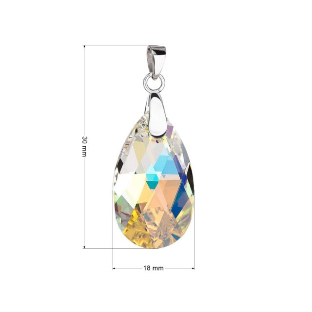 Stříbrný přívěsek s krystalem Swarovski ab efekt slza 74083.2 ab