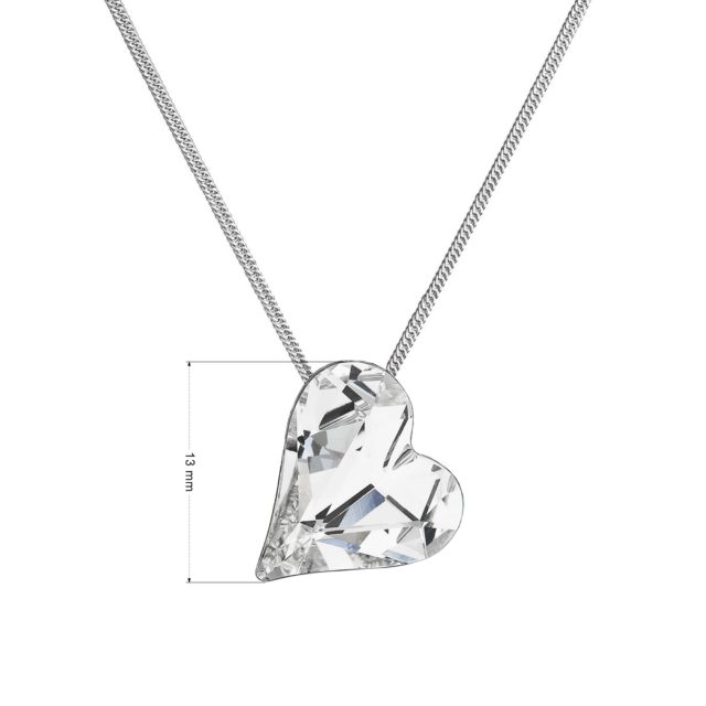 Stříbrný náhrdelník krystal srdce bílé 72071.1 crystal