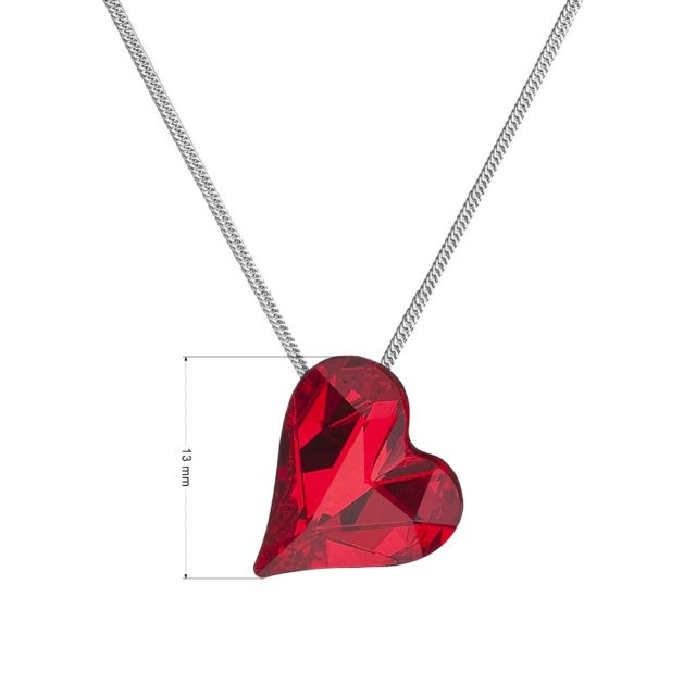 Stříbrný náhrdelník krystal srdce červené 72071.3 lt.siam