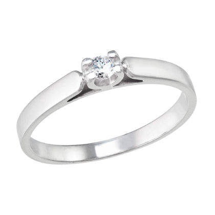 Stříbrný prsten s jedním zirkonem bílý 885002.1