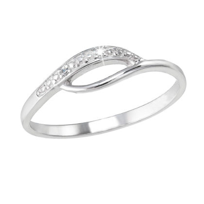 Stříbrný prsten se zirkony bílý 885003.1