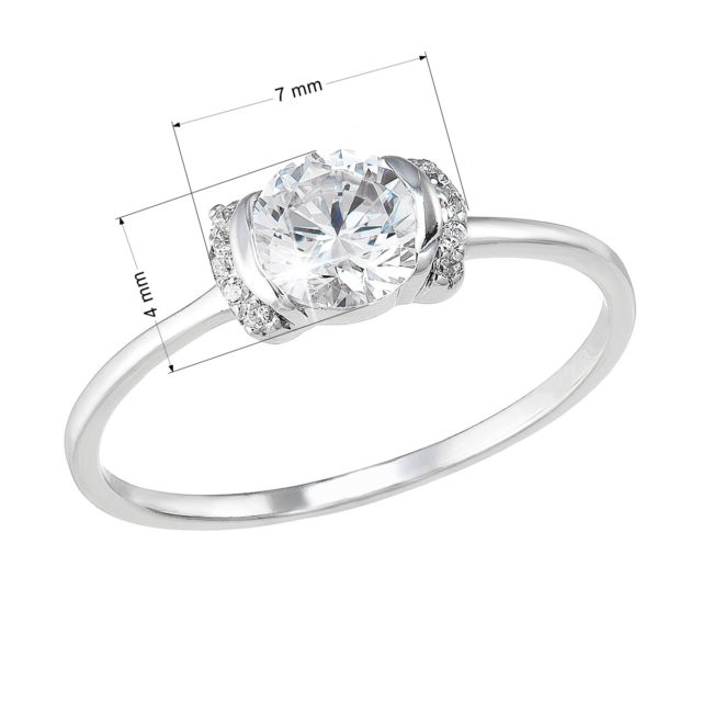 Stříbrný prsten se zirkony bílý 885014.1