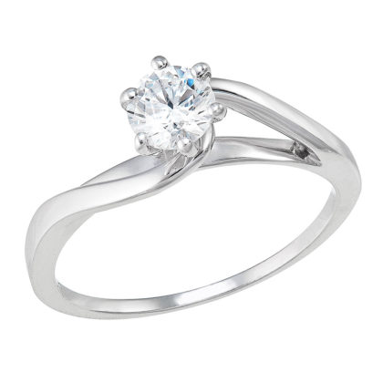 Stříbrný prsten s jedním zirkonem bílý 885015.1