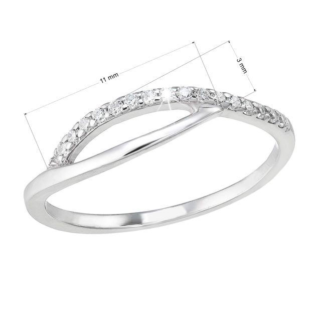 Stříbrný prsten se zirkony bílý 885022.1