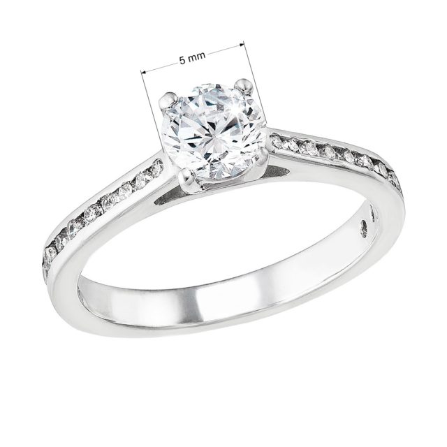 Stříbrný prsten se zirkony bílý 885024.1