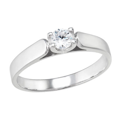 Stříbrný prsten s jedním zirkonem bílý 885027.1