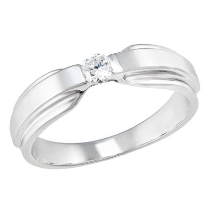 Stříbrný prsten s jedním zirkonem bílý 885029.1