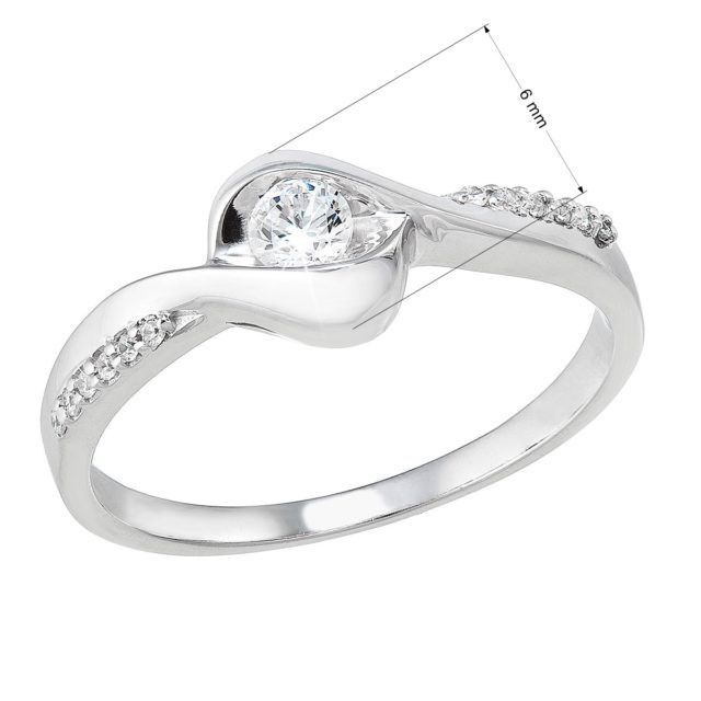 Stříbrný prsten se zirkony bílý 885030.1