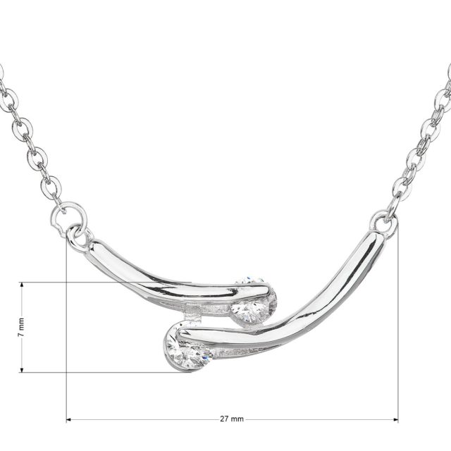 Stříbrný náhrdelník se zirkonem v bílé barvě 12009.1