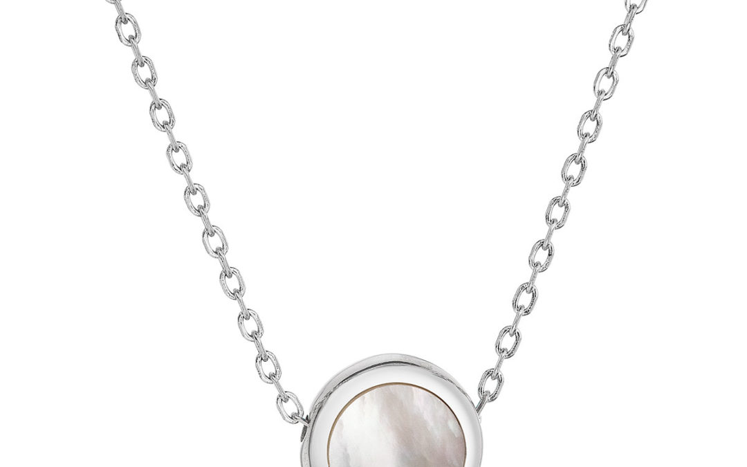 Stříbrný náhrdelník kulatý s perletí 12067.1