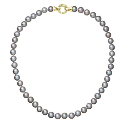 Perlový náhrdelník z pravých říčních perel šedý 22028.3 grey
