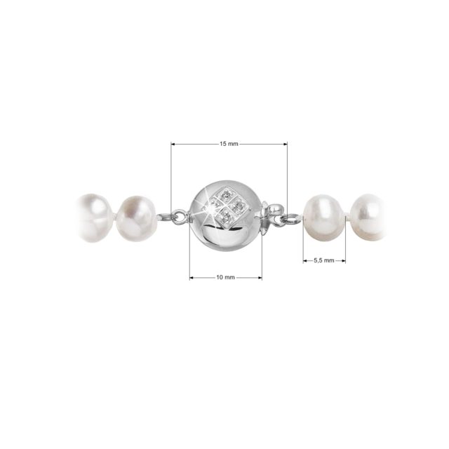 Perlový náhrdelník z říčních perel se zapínáním z bílého 14 karátového zlata 822001.1/9270B bílý