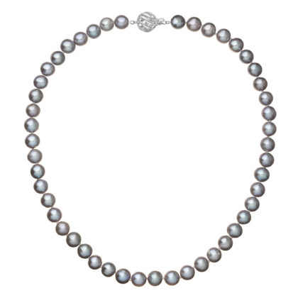 Perlový náhrdelník z říčních perel se zapínáním z bílého 14 karátového zlata 822028.3/9264B grey