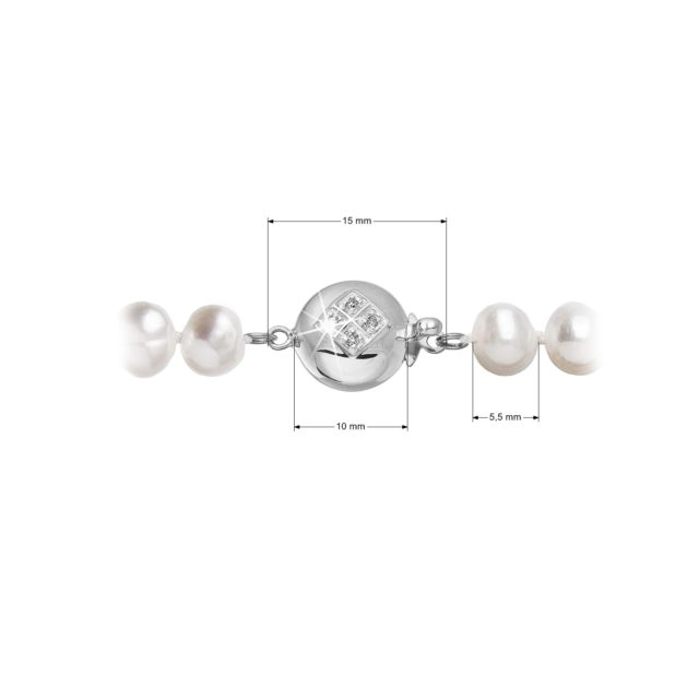 Perlový náramek z říčních perel se zapínáním z bílého 14 karátového zlata 823001.1/9270B bílý