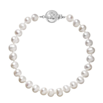 Perlový náramek z říčních perel se zapínáním z bílého 14 karátového zlata 823001.1/9270B bílý