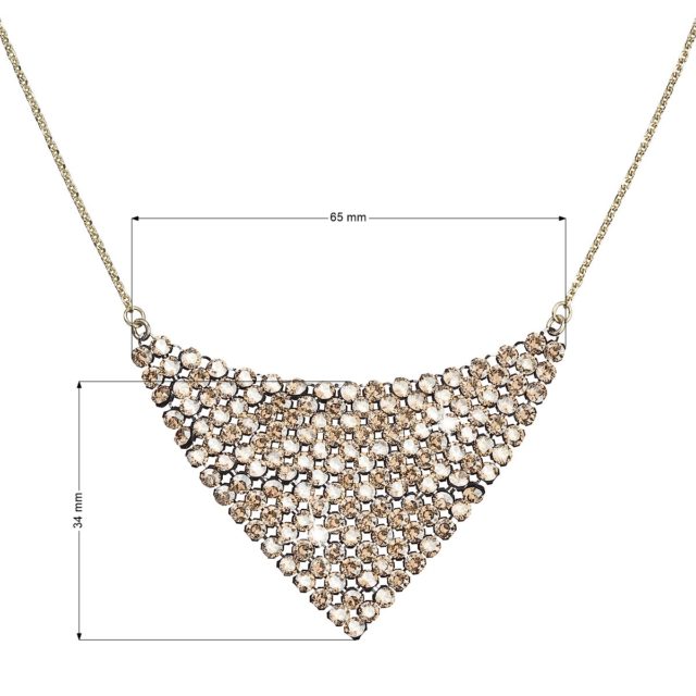 Stříbrný náhrdelník s krystaly Swarovski zlatý 32019.5