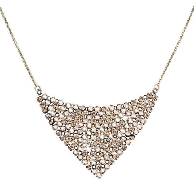 Stříbrný náhrdelník s krystaly Swarovski zlatý 32019.5
