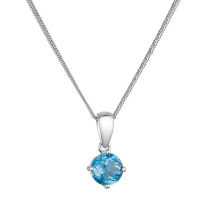 Stříbrný náhrdelník s pravým kamenem modrý 12079.3 london topaz