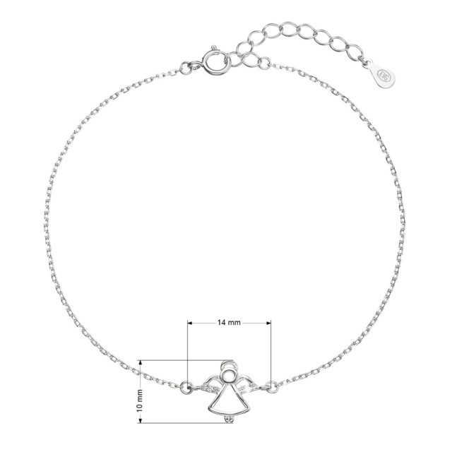 Stříbrný náramek andělíček se zirkony 13028.1