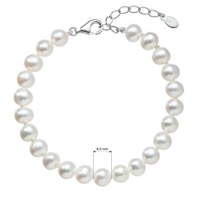 Perlový náramek z pravých říčních perel bílý 23029.1 bílá