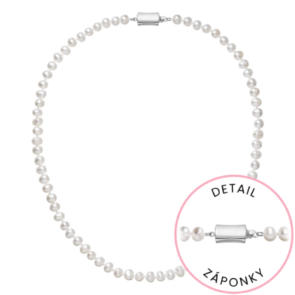 Perlový náhrdelník z říčních perel se zapínáním z bílého 14 karátového zlata 822001.1/9267B bílý