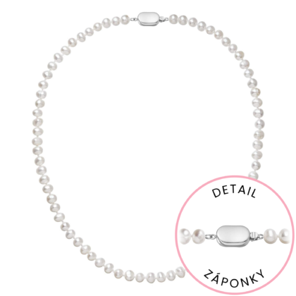 Perlový náhrdelník z říčních perel se zapínáním z bílého 14 karátového zlata 822001.1/9269B bílý