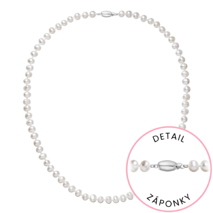 Perlový náhrdelník z říčních perel se zapínáním z bílého 14 karátového zlata 822001.1/9271B bílý