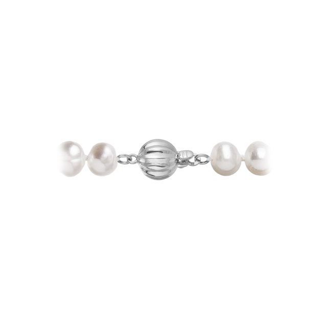 Perlový náhrdelník z říčních perel se zapínáním z bílého 14 karátového zlata 822001.1/9272B bílý