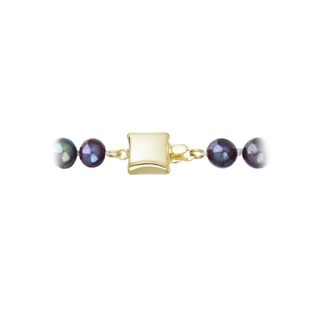 Perlový náhrdelník z říčních perel se zapínáním ze 14 karátového zlata 922001.3/9268A dk.peacock
