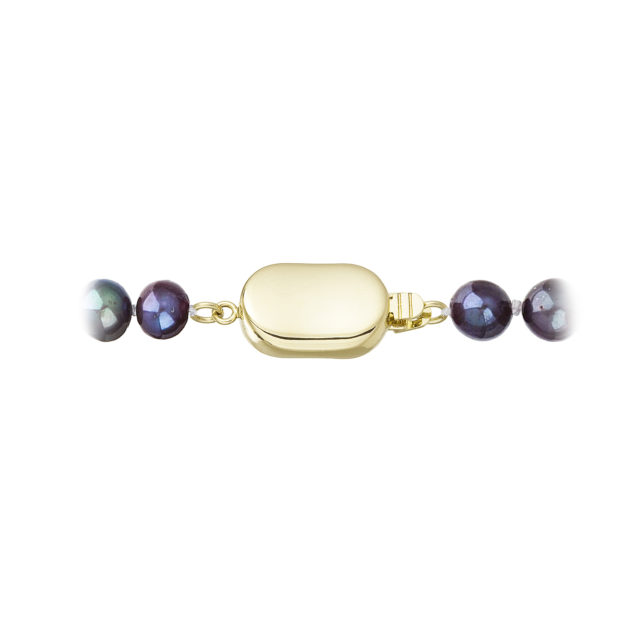 Perlový náhrdelník z říčních perel se zapínáním ze 14 karátového zlata 922001.3/9269A dk.peacock