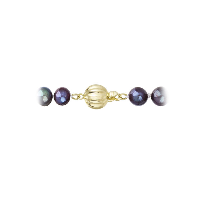 Perlový náhrdelník z říčních perel se zapínáním ze 14 karátového zlata 922001.3/9272A dk.peacock