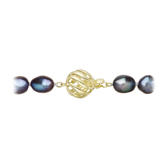 Perlový náhrdelník z říčních perel se zapínáním ze 14 karátového zlata 922027.3/9264A peacock