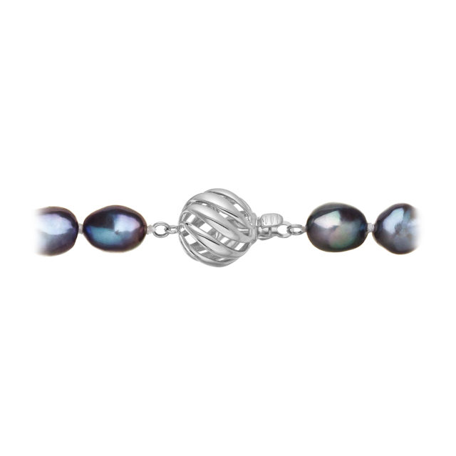 Perlový náhrdelník z říčních perel se zapínáním z bílého 14 karátového zlata 822027.3/9264B peacock