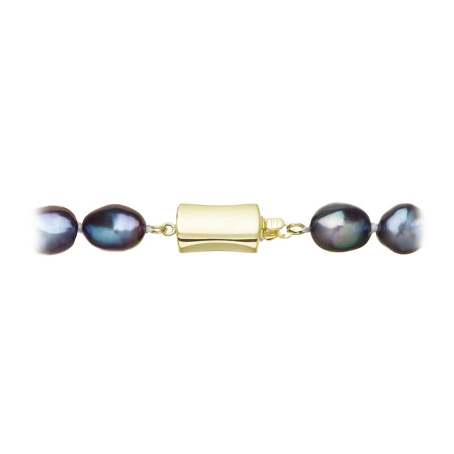 Perlový náhrdelník z říčních perel se zapínáním ze 14 karátového zlata 922027.3/9267A peacock