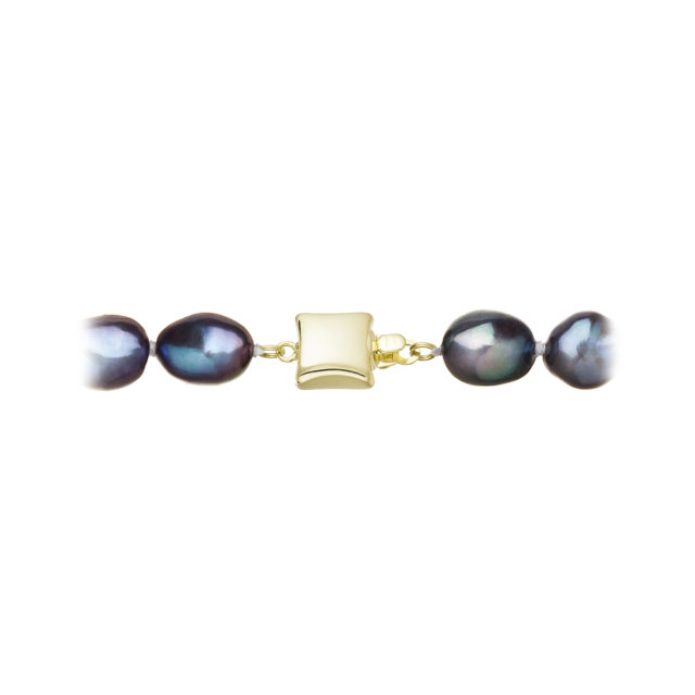 Perlový náhrdelník z říčních perel se zapínáním ze 14 karátového zlata 922027.3/9268A peacock