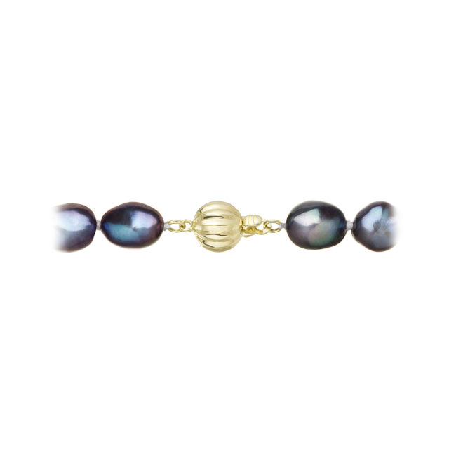 Perlový náhrdelník z říčních perel se zapínáním ze 14 karátového zlata 922027.3/9272A peacock