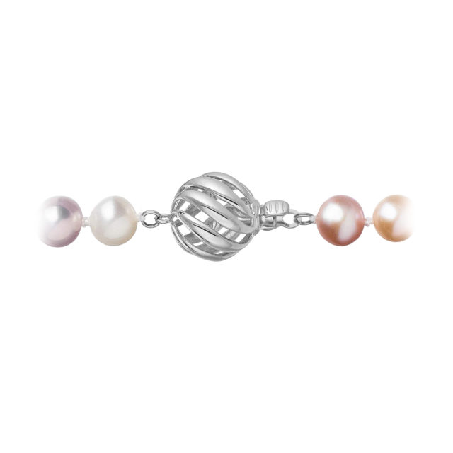 Perlový náhrdelník z říčních perel se zapínáním z bílého 14 karátového zlata 822004.3/9264B multi