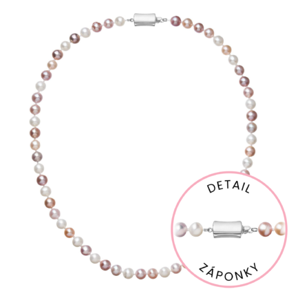 Perlový náhrdelník z říčních perel se zapínáním z bílého 14 karátového zlata 822004.3/9267B multi