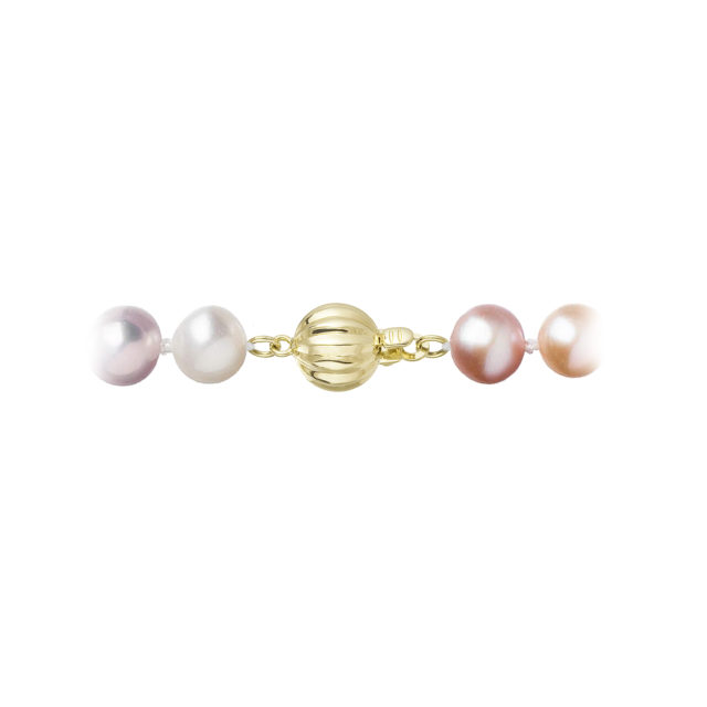 Perlový náhrdelník z říčních perel se zapínáním ze 14 karátového zlata 922004.3/9272A multi