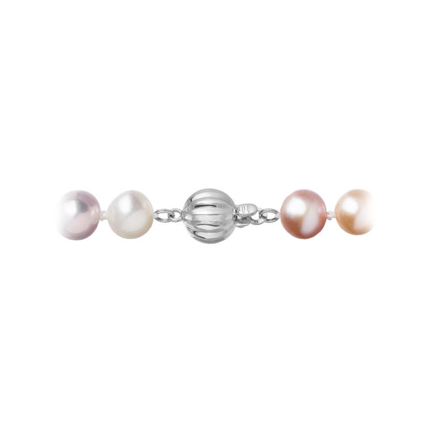 Perlový náhrdelník z říčních perel se zapínáním z bílého 14 karátového zlata 822004.3/9272B multi