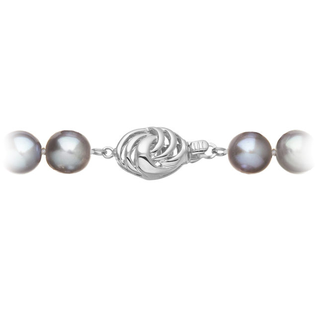 Perlový náhrdelník z říčních perel se zapínáním z bílého 14 karátového zlata 822028.3/9265B grey