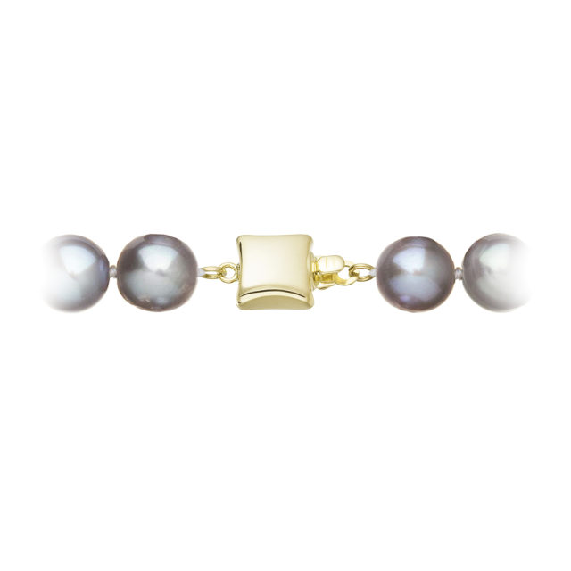 Perlový náhrdelník z říčních perel se zapínáním ze 14 karátového zlata 922028.3/9268A grey