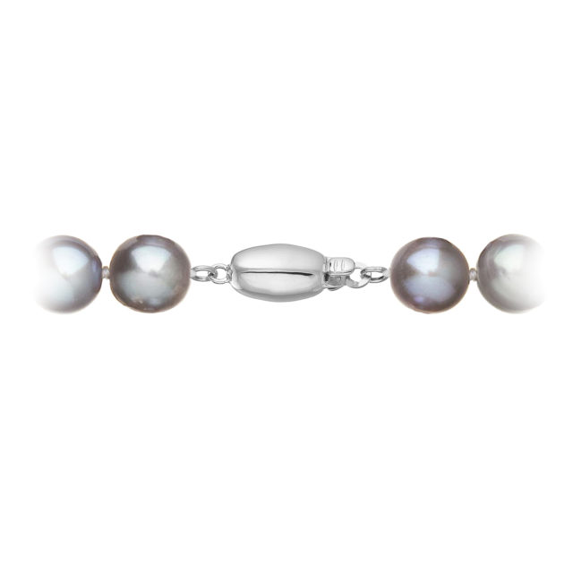Perlový náhrdelník z říčních perel se zapínáním z bílého 14 karátového zlata 822028.3/9271B grey
