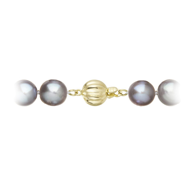 Perlový náhrdelník z říčních perel se zapínáním ze 14 karátového zlata 922028.3/9272A grey