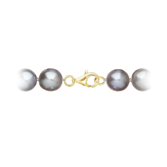 Perlový náhrdelník z říčních perel se zapínáním ze 14 karátového zlata 922028.3/9260 grey