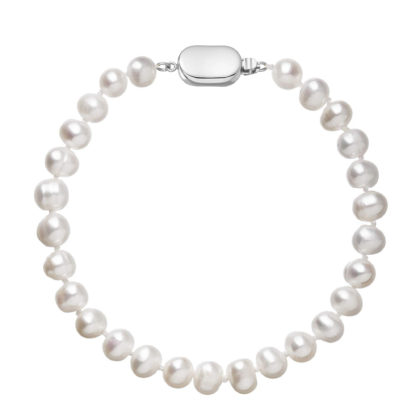 Perlový náramek z říčních perel se zapínáním z bílého 14 karátového zlata 823001.1/9269B bílý